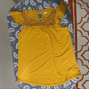 OLD Navy Short Sleeve Lace Yolk Shirt